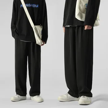 2023 Нов корейски стил мода свободни панталони класически прав прав торбест широк крак панталони улица хип-хоп панталони