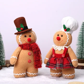2023 Нова коледна украса Gingerbread Man Бебешка кукла Европейска и американска декорация на играчки Вълнена кукла джудже