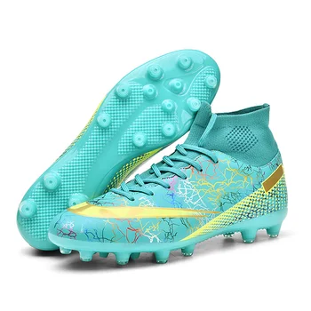 2023 НОВИ Мъжки футболни обувки Възрастни деца Високи глезена Футболни обувки Клинове Тренировка на трева Спортни обувки Мъжки маратонки