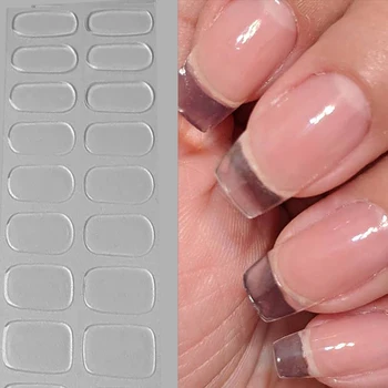 2023's Прозрачен полу-сушен гел лак за нокти стикер Дълготраен екстеншън крем за нокти Decal Пълно покритие Прозрачен / розов сушен плъзгач