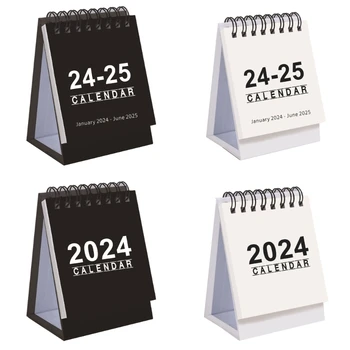 2024 Мини настолен календар за офис учебна среда 2024/януари 2024 до юни.2025 D5QC