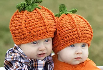 2024 Нов дизайн фотография капачка тиква костюм бебешка шапка сладък реквизит Хелоуин плета грижи за бебето