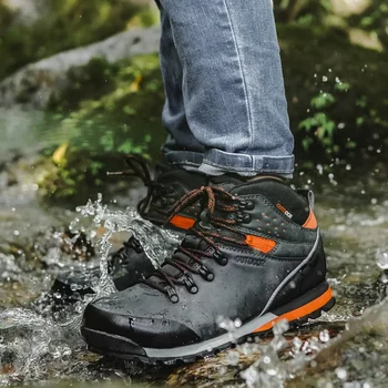 2024 Нови водоустойчиви туристически обувки Мъжки обувки Летни трекинг Планински обувки Обувки за ходене Големи мъже Обувки на открито Катерене Зима