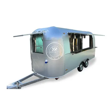 2024 Ново пристигане Алуминиев оксид материал Airstream храна камион кафе мобилен кетъринг храна ремарке количка кухненско оборудване за продажба САЩ