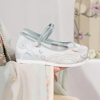2024 пролет нови обувки ханфу древен стил бродирани обувки антични рокля обувки qipao ханфу обувки плат обувки tang династия обувки