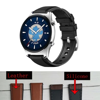 22mm кожена силиконова каишка за чест часовник GS 3 спортна резервна каишка за чест магия 2 46mm / GS Pro / Huawei GT 2 Watchband