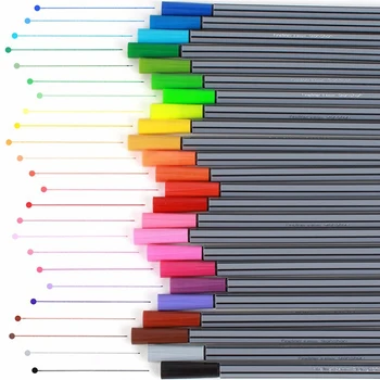 24 цвята гел писалка комплект 0.4mm фина точка върха на водна основа рисуване маркер писалки Fineliner писане дъга оцветяване училищни пособия