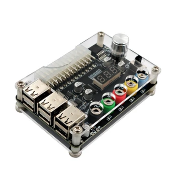 24Pin ATX захранване Breakout Board захранващ модул адаптер конектор регулируемо напрежение копче 6 порт USB 2.0 трайни лесно инсталиране