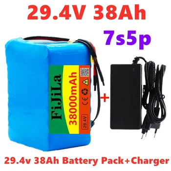 24V 38Ah 7S5P батерия 250w 29.4V 38000mAh литиево-йонна батерия за инвалидна количка електрически велосипед пакет с BMS + зарядно устройство