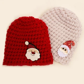 2pcs Коледна плетена шапка за бебета Мека & дишаща шапка Лесна за носене топла шапка издръжлива, подходяща за 0-2 години