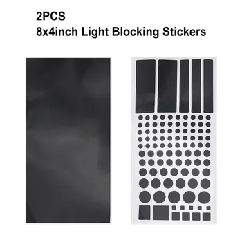 2PCS универсална светлина затъмняване стикери черен PVC 8x4inch светлина блокиране стикери DIY подстригване за електроника кола LED капак стикери