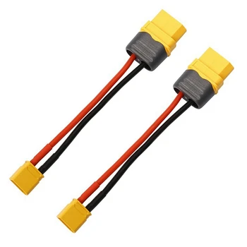 2X RC кабел за батерия Amass XT60 до XT30 T-Plug конектор мъжки женски конектор щепсел с 16AWG силиконов проводник 100Mm