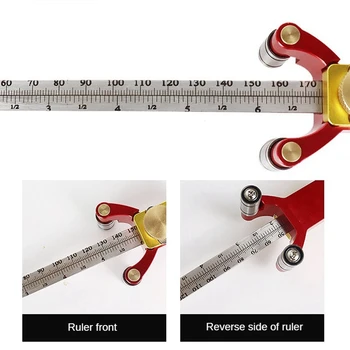 3-In-1 Scriber Scriber Line Drawing Plan Права линия Паралелна дъга дървообработване DIY Инструмент за измерване на височината