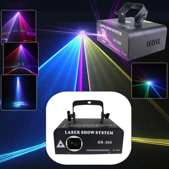 300MW RGB лазерен лъч линия скенер проектор DJ дискотека сцена осветление ефект танцово парти сватба празник бар клуб DMX светлини