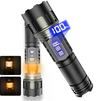  30W LED 26650 фенерче цифрова батерия дисплей телескопично увеличение USB-C акумулаторна IPX4 водоустойчива преносима многофункционална горелка