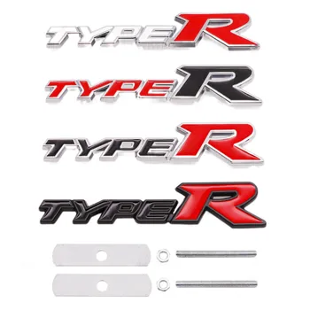 3D метален тип R предна решетка емблема значка стикер стикер за Honda Civic TyperR CRV HRV Accord Fit аксесоари за оформяне на автомобили