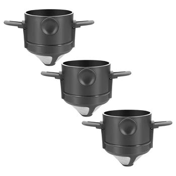 3Pcs преносим филтър за кафе Dripper кафе филтър чаша капково кафе кана притурка неръждаема стомана капково кафе фуния