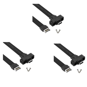  3X USB 3.1 преден панел тип E до тип C удължителен кабел, Gen 2 (10 Gbit / S) вътрешен адаптерен кабел, с 2 винта (50 см)