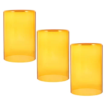3бр стъклени лампи Резервни цилиндрични абажури за полилей висулка светлини