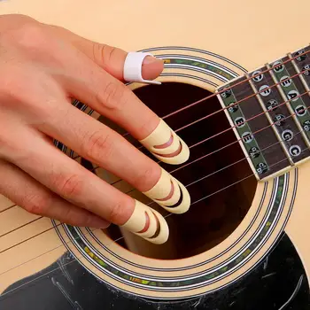 4 бр/комплект Finger Picks ръкав за акустична електрическа китара струнен инструмент (3PCS показалец + 1PC палец) Дропшипинг