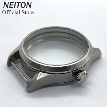 42mm Ръчен калъф за часовник Прозрачен гръб NEITON Sapphire Glass Fit ETA 6497 6498 ST3600 3602 Бронзов / PVD черен