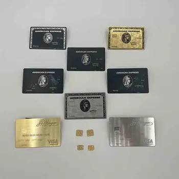 4442 Персонализирана лазерно изрязана усъвършенствана персонализирана магнитна лента Член банка черна метална кредитна карта