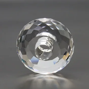 45MM фасетирана призма Clear Abacus плоски мъниста перфорация стъкло кристал полилей лампа виси части лъскав слънце ловец преспапие