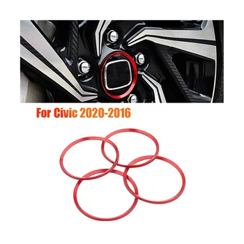 4Pcs главини пръстени колела център капачки тапицерия за Honda Civic 2020-2016 джанти център капак декорация алуминиева сплав