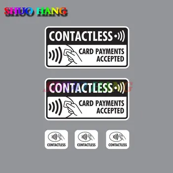 5 X Безконтактни плащания с карти Приети стикери Знак Такси Магазин за таксита Ресторант Винил Аксесоари за кола Стикери за кола