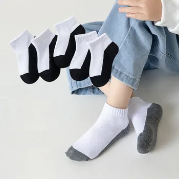 5 чифта/партида детски чорапи момче момиче бебе памук мода черно бяло сиво розово за лятото нов 1-12 години деца тийнейджъри студент чорапи