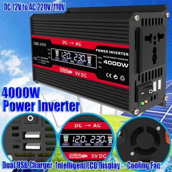  500W инвертор за мощност на автомобила DC 12V към AC 110V 220V LED дисплей инвертор за захранване на превозни средства Лек инвертор за превозни средства