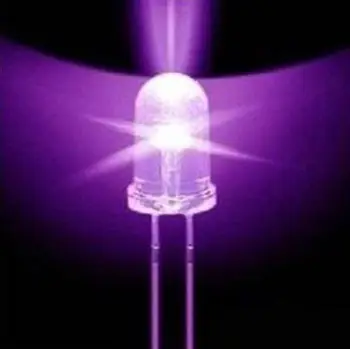 50pcs F5 5mm кръгла ултравиолетова LED UV светлина 390-395nm лилава лампа