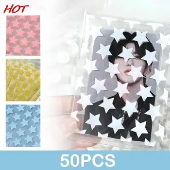 50PCS прозрачен цвят звезда любов самозалепващи Opp чанта странно бисквити самозапечатване на дребно чанта бижута подарък опаковки пластмасови торбички