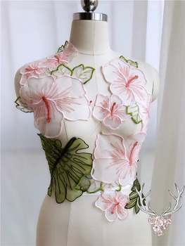 5pcs/lot органза дантелени лепенки апликация DIY облекло Шевни & Fabric сватбена рокля Аксесоари за шиене