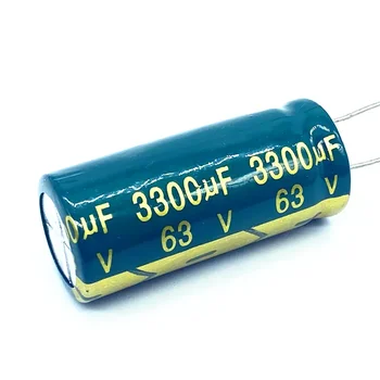 5pcs / партида висока честота нисък импеданс 63V 3300UF алуминиев електролитен кондензатор размер 18 * 40 3300UF 63V 20%