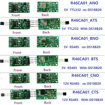 5x R46CA01 Modbus сензор за придобиване на температура DS18B20 RS485 сериен протокол съвет 3.7V 5V 6V 9V 12V 24V Modbus