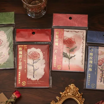 60pcs/pack Бележки Rose Epic Series Позлатена роза ръка сметка декоративни материали Memo Pad Нелепкава