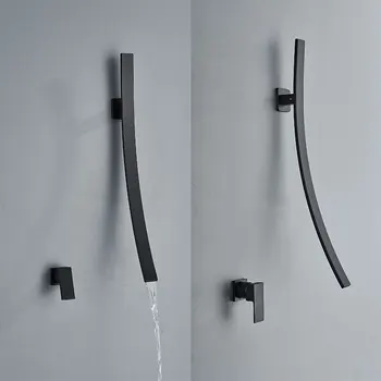 70см чучур водопад баня кранче стена монтирани мивка смесител кран единична дръжка месинг скрита мивка