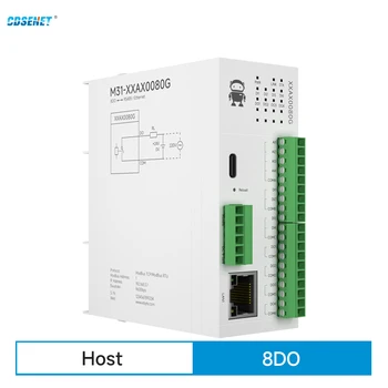 8DO Отдалечен IO модул RS485 Ethernet CDSENET M31-XXAX0080G Аналогов превключвател Придобиване Modbus TCP RTU Надстройка на фърмуера PNP NPN