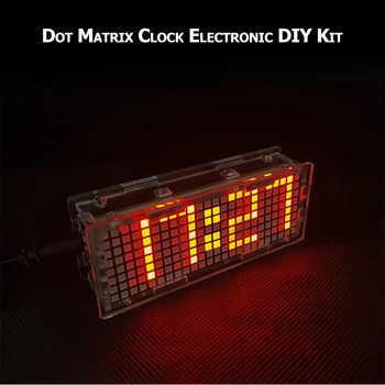 8x24 Dot Matrix Clock DIY Kit Температура/Аларма/Време/Затъмняване DS1302 STC цифров часовник Kit Комплект за заваръчна практика 24H