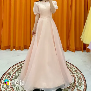 Amelia O Neck Саудитска абитуриентска абитуриентска рокля Вечерна рокля с дължина до пода Дамски сватбени рокли 2023 Арабия