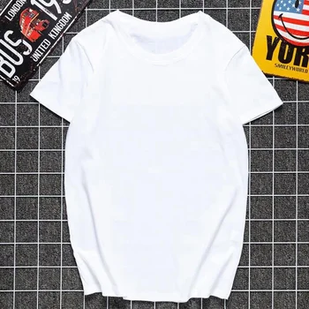 B21093 Лятна мъжка тениска Бели тениски Хипстърски тениски Harajuku Бяла удобна ежедневна тениска Върхове Дрехи Мъжка къса