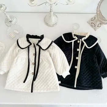 Baby Girls In Autumn and Winter Малко ароматно палто с памучно яке в чуждестранен стил за бебета и малки деца