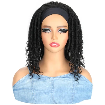 Bellqueen лента за глава перуки кратко Dreadlock перука богиня ръка плетен обрат синтетични перуки за черни жени