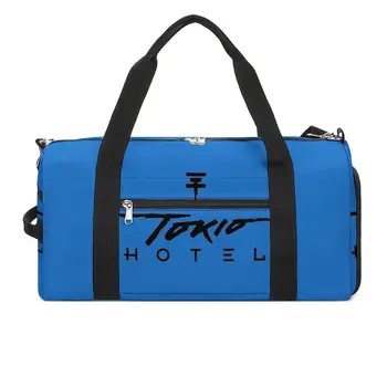 Black Tokio Hotel Logo Спортни чанти Германия Band Travel Gym чанта голям капацитет цветни чанти мъже жени преносим фитнес чанта