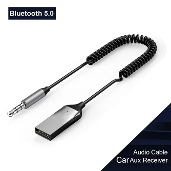 Bluetooth Aux адаптер USB към 3.5mm Jack Car Audio Music Mic Bluetooth 5.0 Handsfree комплект за автомобилен Bluetooth предавател