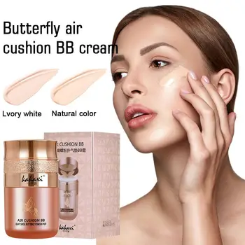 Butterfly Puff Air Cushion BB CC Cream Isolation Natural Control Face Makeup Moisturizing Concealer Breathable Base Natural B8T4