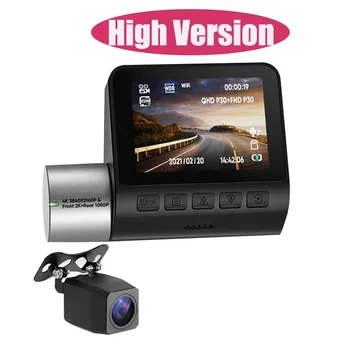 Cam 4K 2160P WIFI двойни камери Нов CAR DVR 2K преден и 1080P заден обектив за нощно виждане Автомобилна черна кутия GPS CAR Dash камера