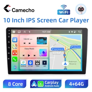 Camecho Android Car Radio 2 Din 10.1'' Мултимедиен плейър Безжичен Carplay Android Auto GPS навигация Bluetooth WIFI задна камера