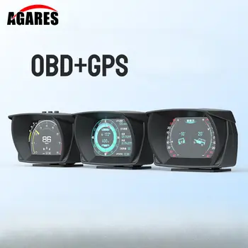 Car HUD Head Up дисплей OBD2 + GPS + MEMS Интелигентен габарит Автомобилен цифров скоростомер Система за наблюдение на алармата за превишаване на скоростта Компютърен ускорител